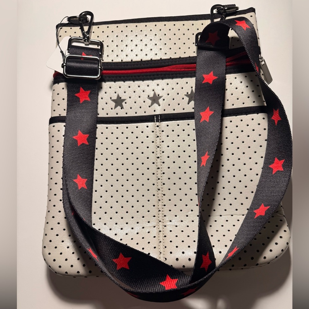 Stylish Perforated Crossbody Bag with Star Strap